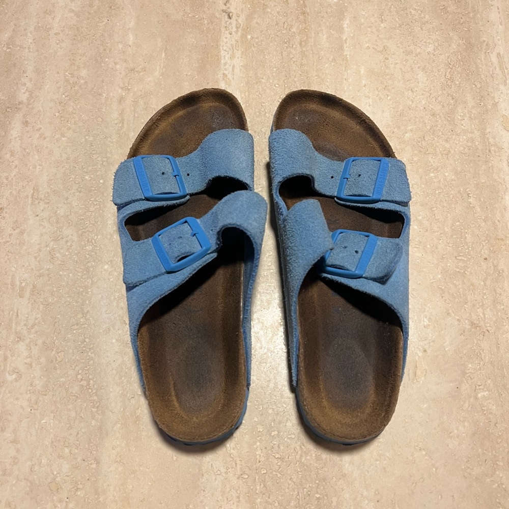 Blue Arizona Suede Birkenstocks